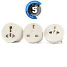 Kit 5 Adaptador Universal de Tomadas 3x1 Branco 110v 220v