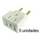 Kit 5 adaptadore de tomada benjamim plug padrão novo e antigo 10a e 20a adaptador bob esponja origin