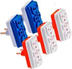 Kit 5 Adaptadores Tomada Benjamim T Com 3 Entradas Multiplicador de Tomadas 10A 20A Até 250v Bivolt