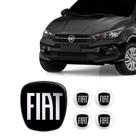 Kit 5 Adesivos Fiat Cronos Preto Black Piano 2018 Até 2020