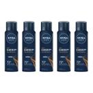 Kit 5 Aerossol Carvão Ativado Amadeirado Nivea 150 Ml