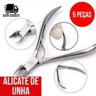 Kit 5 Alicate de Unha Profissional Inox Cortador de Unhas Manicure e Pedicure
