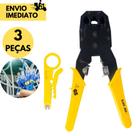 Kit 5 Alicates Crimpador Desencapador de Fio Automático Cortador de Cabos de Rede 3 em 1