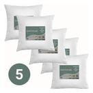 Kit 5 Almofadas 45x45 Fibra Siliconada Tnt Santavari Liso Branco
