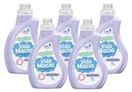 kit 5 Amaciante de Roupas Vida Macia Glicerina & Amêndoas 1L