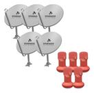 Kit 5 Antena Digital Chapa Parabolica 60cm Ku + 5 Lnbf