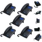 Kit 5 Aparelho Telefone Fixo com Fio Intelbras TC 60 ID Viva Voz Ideal Escritório e Consultório