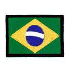 Kit 5 Aplique Bandeira do Brasil Borda Preta 3,5x2,5cm Patch