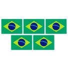 Kit 5 Apliques Bandeira Brasil 5x3,5cm Termocolante P/ Roupa