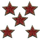 Kit 5 Apliques Estrela Termocolante com Brilho 4x4cm Patch para Customizar Roupas e Tecidos 8 Cores Disponíveis