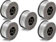 Kit - 5 Arame Para Solda Mig Revestido Uso Sem Gás 0,8mm E71t-sg - Rolo 1kg - Galzer