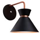 Kit 5 Arandela Parede Berlin 15cm Preto C/ Cobre