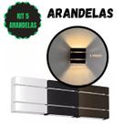 Kit 5 Arandelas 2 FRISOS Facho Duplo Interno e Externo Luminária de Parede para Jardim, Piscina, Muro e Corredor Preto, Branco ou Marrom