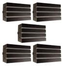 Kit 5 Arandelas Friso Policarbonato Interna Externa Preto