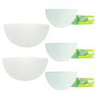 Kit 5 Arandelas Taschibra Jurerê Vidro Meia Lua E27 Bivolt