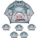 Kit 5 Armadilha Tipo Guarda Chuva para Pesca Isca Lambari Camarão Alevinos Vários Tamanhos