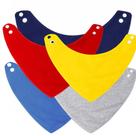 Kit 5 Babadores Bandana Bebê Algodão Dupla Face Ajustável Infantil