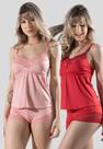 Kit 5 Baby Doll Liganete WLS Modas Feminino Sem Bojo Com Renda