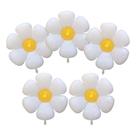 Kit 5 Balão Flor Branca Margarida Pequena 20cm Jardim Festa Decoração