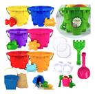 Kit 5 Balde De Praia Infantil Castelo D Areia Kit C/ 7 Peças