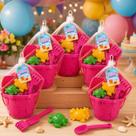 Kit 5 Balde De Praia Infantil Castelo De Areia Kit Com 7 Peças Rosa