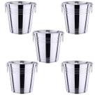 Kit 5 Baldes De Gelo Aço Inox Para Champagne E Bebidas 4L