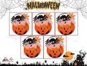 Kit 5 Baldinhos Assustador com 35 Peças de Halloween - Decoração em tons de Laranja e Preto.
