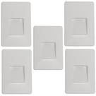 Kit 5 Balizador Embutir Led 2w 4x2 Branco Frio 6500k Parede