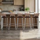 Kit 5 Banco Banqueta Estrutura Prata Bar Bistrô Balcão Cozinha Lanchonete Encosto Junco Cappuccino 70cm Itagold Kit 5 Banco Banqueta Estrutura Prata Bar Bistrô Balcão Cozinha Lanchonete Encosto Junco Cappuccino 70cm Itagold