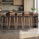 Kit 5 Banco Banqueta Estrutura Prata Bar Bistrô Balcão Cozinha Lanchonete Encosto Junco Cappuccino 70cm Itagold Kit 5 Banco Banqueta Estrutura Prata Bar Bistrô Balcão Cozinha Lanchonete Encosto Junco Cappuccino 70cm Itagold