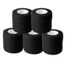 Kit 5 Bandagem Pet Band Flex Atadura Autoadesiva Preto 5cm