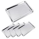 Kit 5 Bandeja Inox Rasa Retangular 50X40 Multi Uso Grande