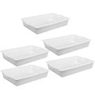 Kit 5 Bandejas De Plástico Para Frios Congelados Sem Tampa Açougue Padaria Lanchonete Supermercado