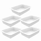 Kit 5 Bandejas Plásticas Branca Açougue Multiuso 7,5 Litros Cozinha Industrial