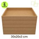 Kit 5 Bandejas Retangulares Lisa com Alça em MDF Servir e Decorar 30x20x3 Kit 5 Bandejas Retangulares Lisa com Alça em MDF Servir e Decorar 30x20x3