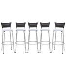 Kit 5 Banqueta Alta 70cm Design Moderno para Bancada Gourmet e Cozinha Elegante Banco Prata