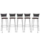 Kit 5 Banqueta Alta 70cm Design Moderno para Bancada Gourmet e Cozinha Elegante Banco Prata Kit 5 Banqueta Alta 70cm Design Moderno para Bancada Gourmet e Cozinha Elegante Banco Prata