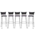 Kit 5 Banqueta Alta 70cm Design Moderno para Bancada Gourmet e Cozinha Elegante Banco Prata