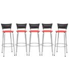 Kit 5 Banqueta Alta 70cm Design Moderno para Bancada Gourmet e Cozinha Elegante Banco Prata Kit 5 Banqueta Alta 70cm Design Moderno para Bancada Gourmet e Cozinha Elegante Banco Prata