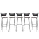 Kit 5 Banqueta Alta 70cm Design Moderno para Bancada Gourmet e Cozinha Elegante Banco Prata