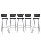 Kit 5 Banqueta Alta 70cm Design Moderno para Bancada Gourmet e Cozinha Elegante Banco Prata Kit 5 Banqueta Alta 70cm Design Moderno para Bancada Gourmet e Cozinha Elegante Banco Prata