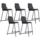 Kit 5 Banquetas Alta Loft para Cozinha em Linho Grafite Preto Lyam Decor Kit 5 Banquetas Alta Loft para Cozinha em Linho Grafite Preto Lyam Decor