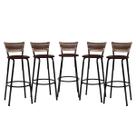 Kit 5 Banquetas Banco Altas Para Bancadas Bistro Balcão Bar Ilha Cozinha Gourmet Com Encosto Itagold