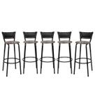 Kit 5 Banquetas Banco Cadeira Alta Balcão Americana Bar Bancada Cozinha Gourmet Ilha Estrutura Preta Itagold