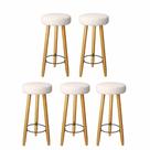 Kit 5 Banquetas Decorativas 78cm com Pés Pálito Italian Bege - Mafer Kit 5 Banquetas Decorativas 78cm com Pés Pálito Italian Bege - Mafer