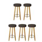 Kit 5 Banquetas Decorativas 78cm com Pés Pálito Italian Marrom - Mafer