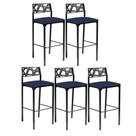 Kit 5 banquetas Eliza Gourmet Azul Marinho-Gat Magazine