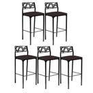 Kit 5 banquetas Eliza Gourmet Marrom-Gat Magazine
