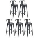 Kit 5 Banquetas Laráz Iron Tolix Design Cinza escuro