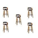 Kit 5 Banquetas para Cozinha Altas Giratórias Madeira Roma Rivatti